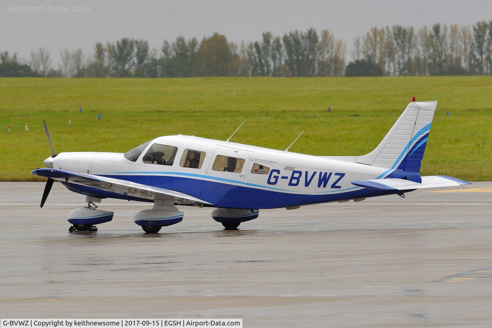 G-BVWZ, 1989 Piper PA-32-301 Saratoga C/N 32-06055, Parked in the rain.