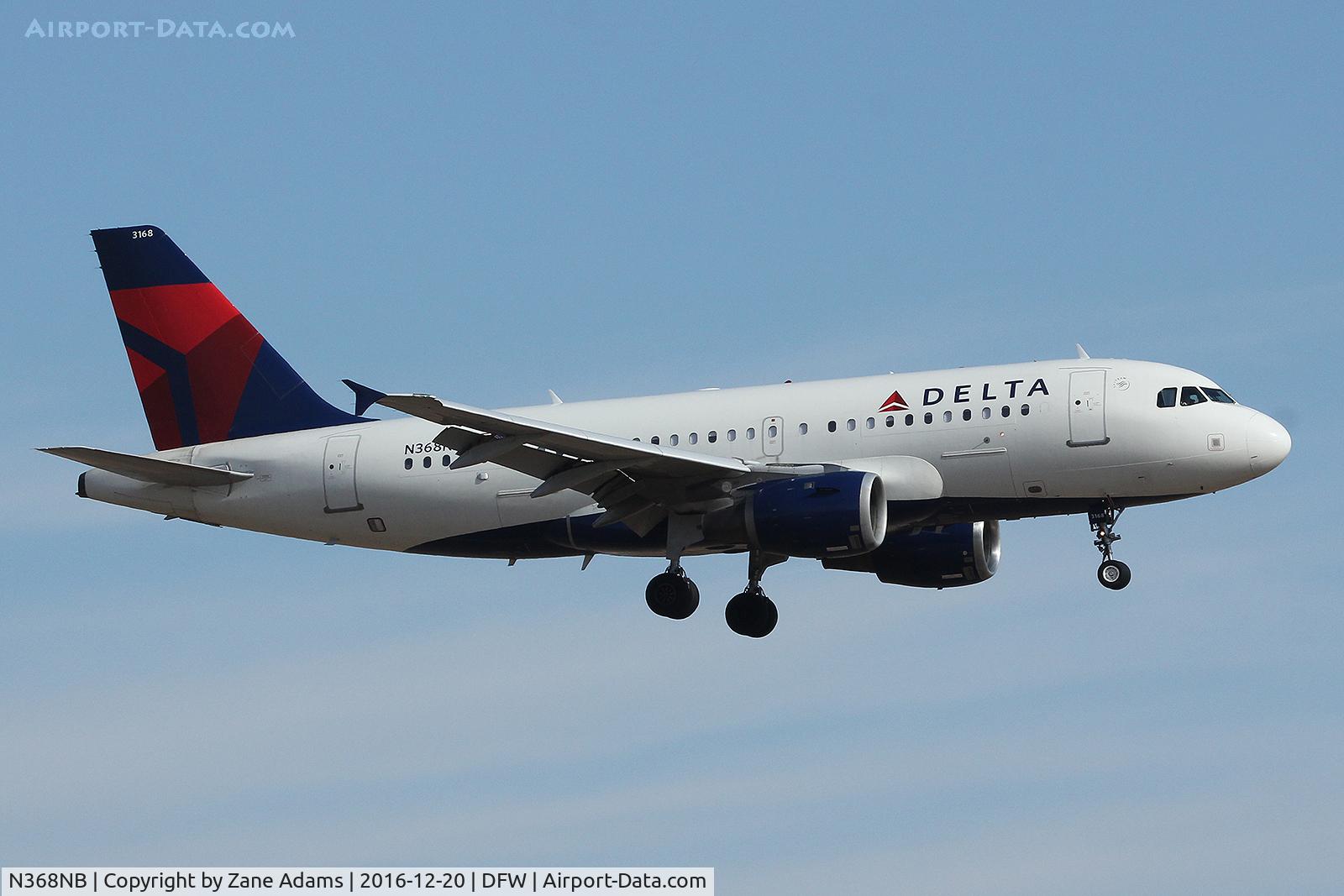 N368NB, 2003 Airbus A319-114 C/N 2039, Arriving at DFW Airport