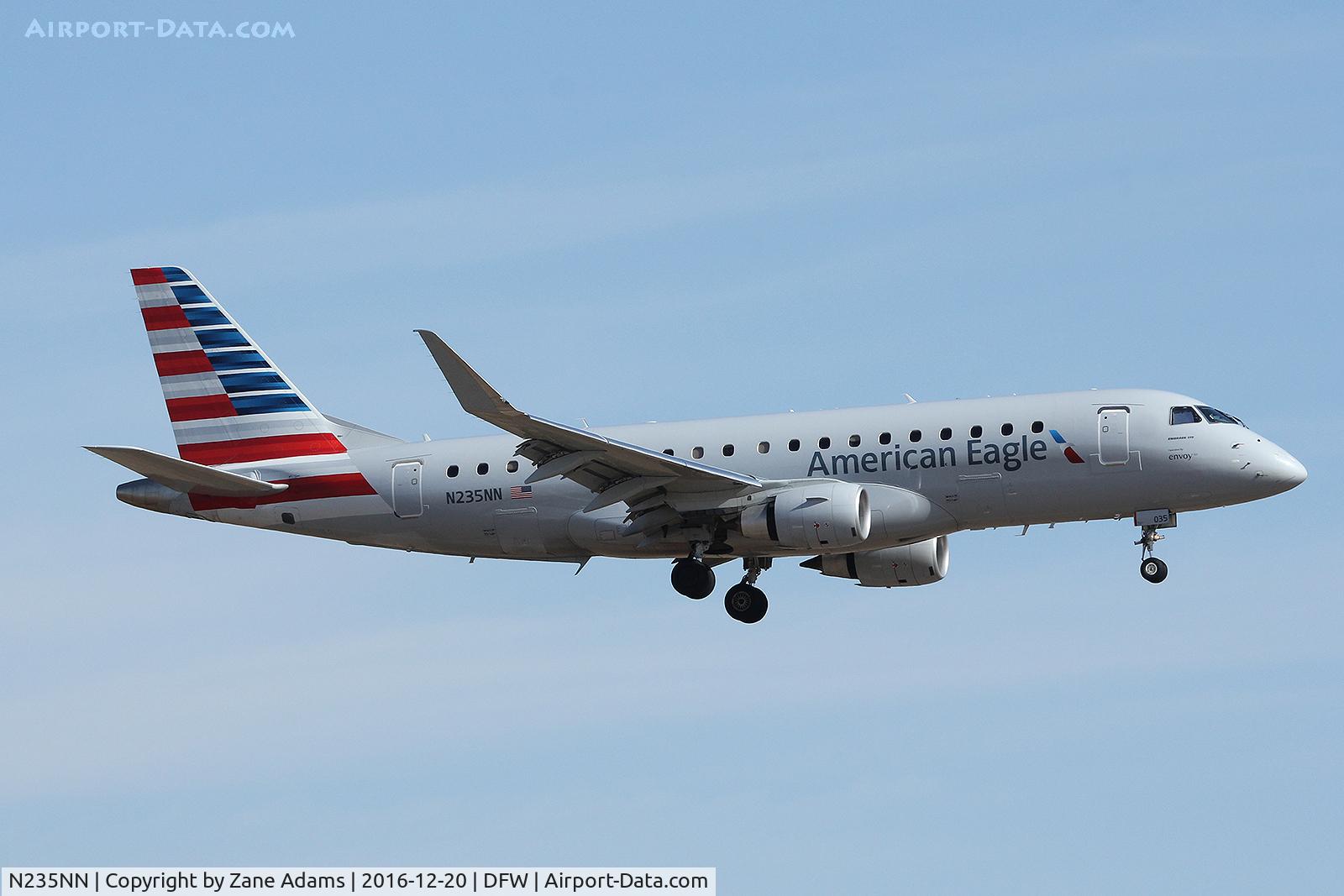 N235NN, 2016 Embraer 175LR (ERJ-170-200LR) C/N 17000567, Arriving at DFW Airport