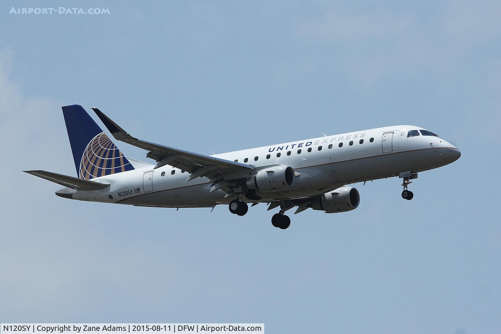 N120SY, 2014 Embraer 175LR (ERJ-170-200LR) C/N 17000425, Arriving at DFW Airport
