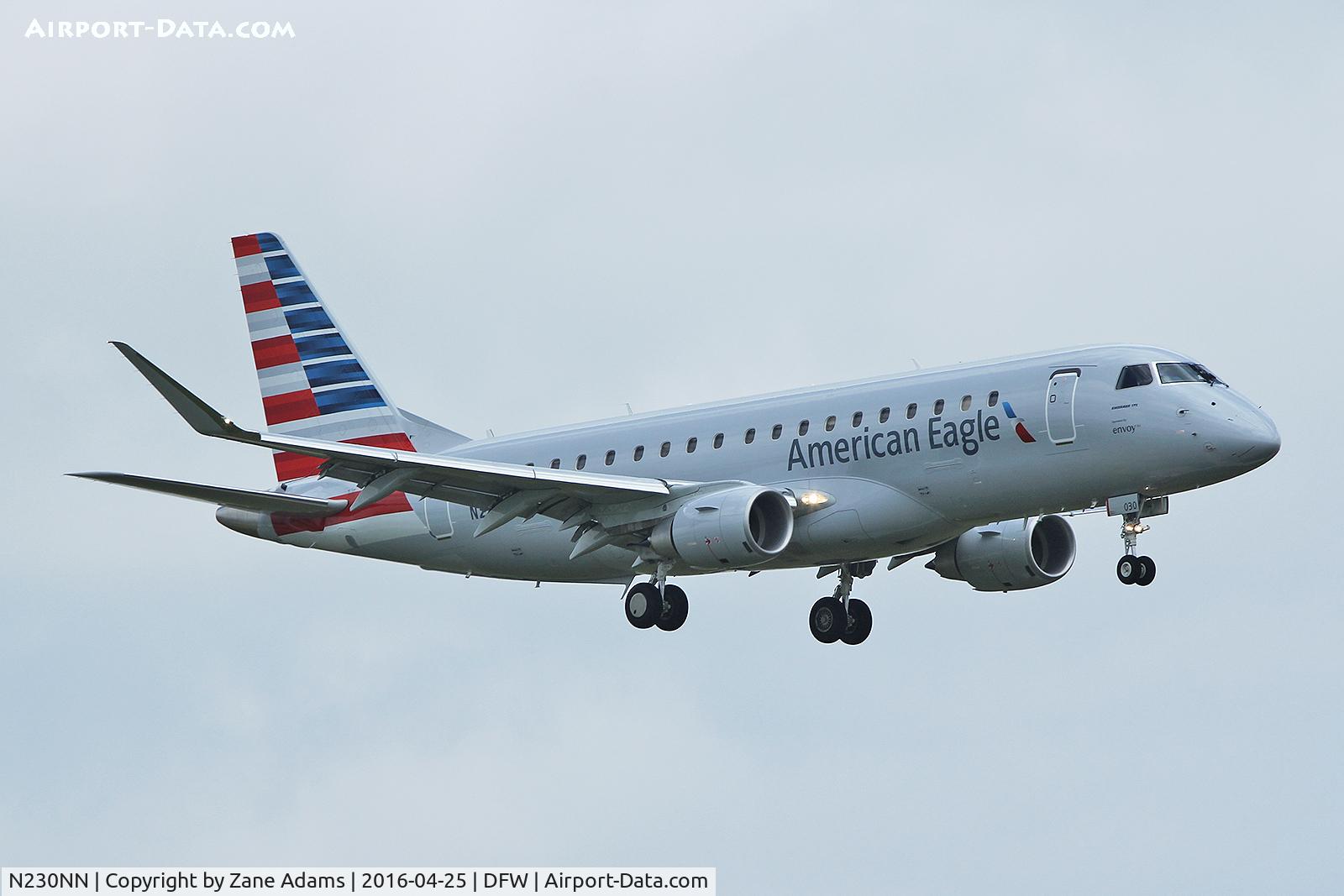 N230NN, 2016 Embraer 175LR (ERJ-170-200LR) C/N 17000550, Arriving at DFW Airport