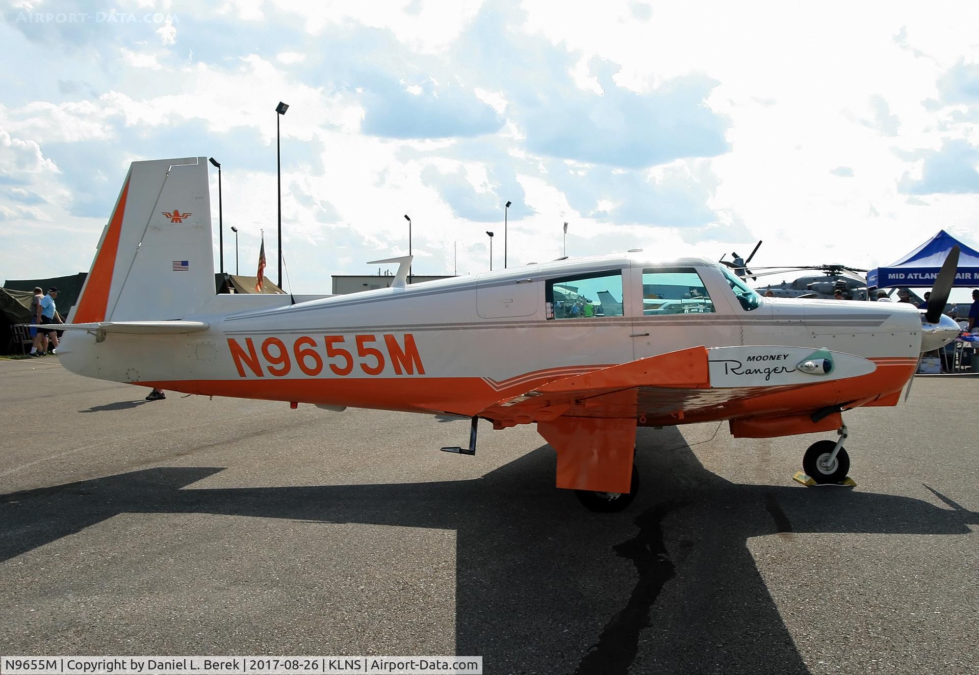 N9655M, 1967 Mooney M20C Ranger C/N 670111, This aircraft was a half-century old when I spotted her. She looked great!