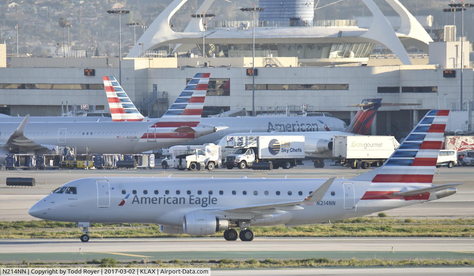 N214NN, 2015 Embraer 175LR (ERJ-170-200LR) C/N 17000508, Arrived at LAX on 25L