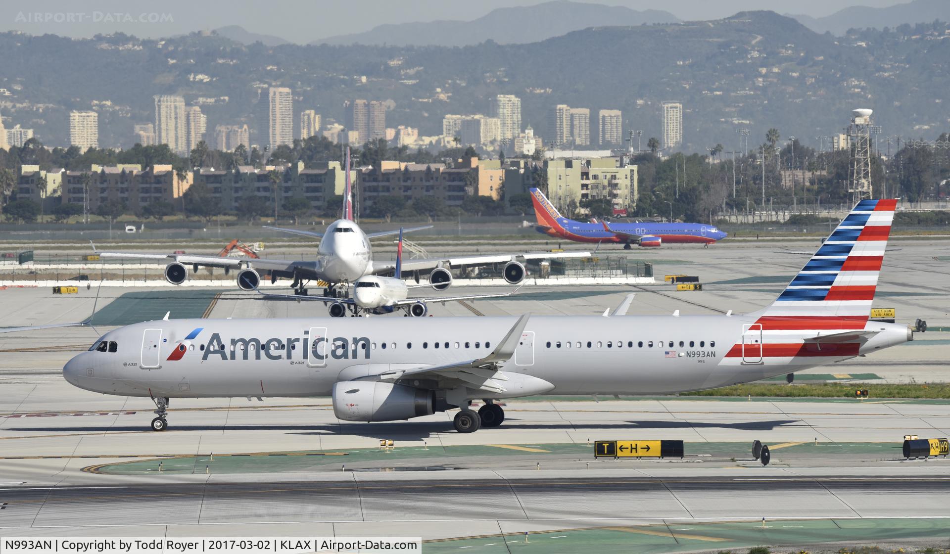 N993AN, 2016 Airbus A321-231 C/N 7188, Arrived at LAX on 25L