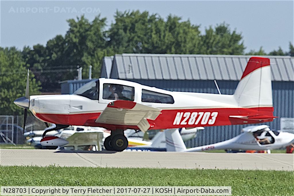 N28703, 1978 Grumman American AA-5B Tiger C/N AA5B0765, At 2017 EAA AirVenture at Oshkosh