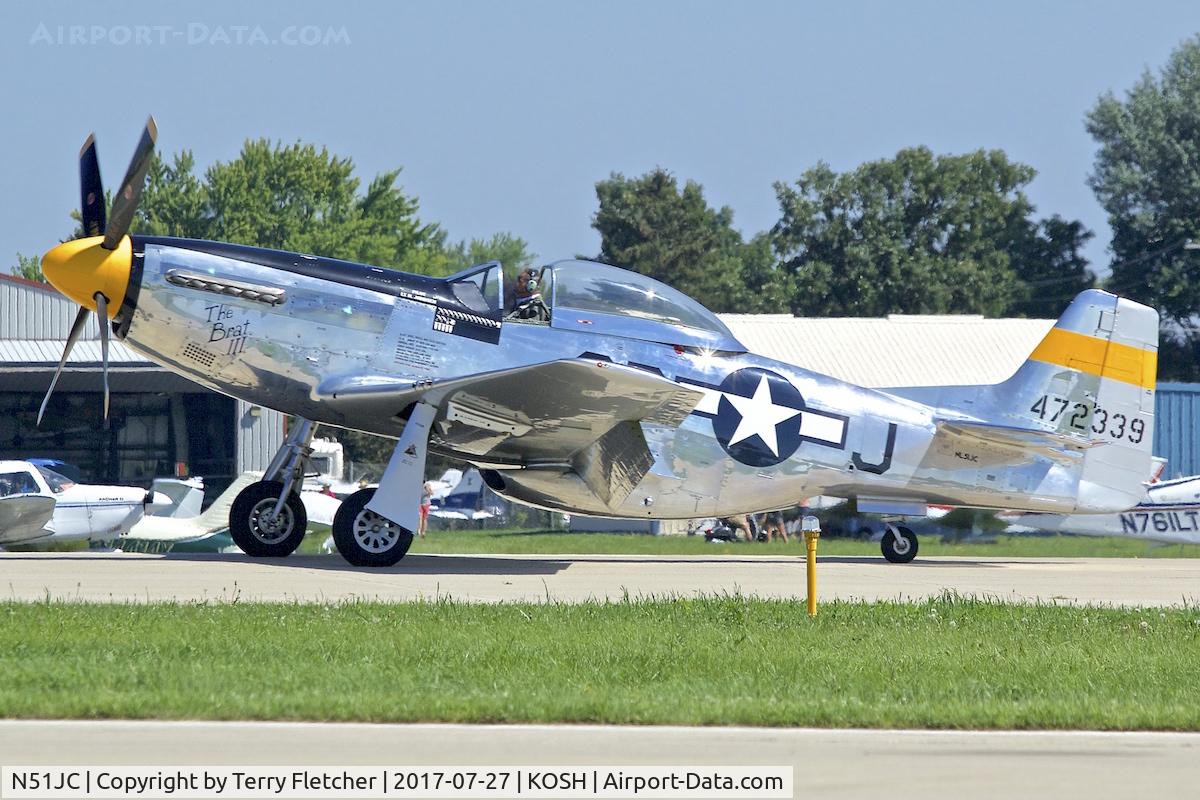 N51JC, 1944 North American P-51D Mustang C/N 122-38798, At 2017 EAA AirVenture at Oshkosh
