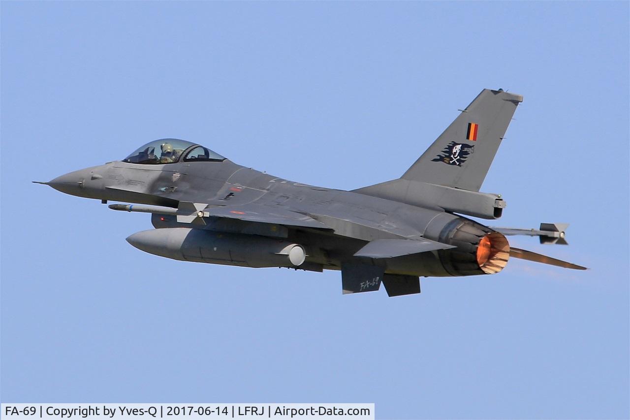 FA-69, 1983 SABCA F-16AM Fighting Falcon C/N 6H-69, SABCA F-16AM Fighting Falcon, Take off rwy 26, Landivisiau Naval Air Base (LFRJ) Tiger Meet 2017
