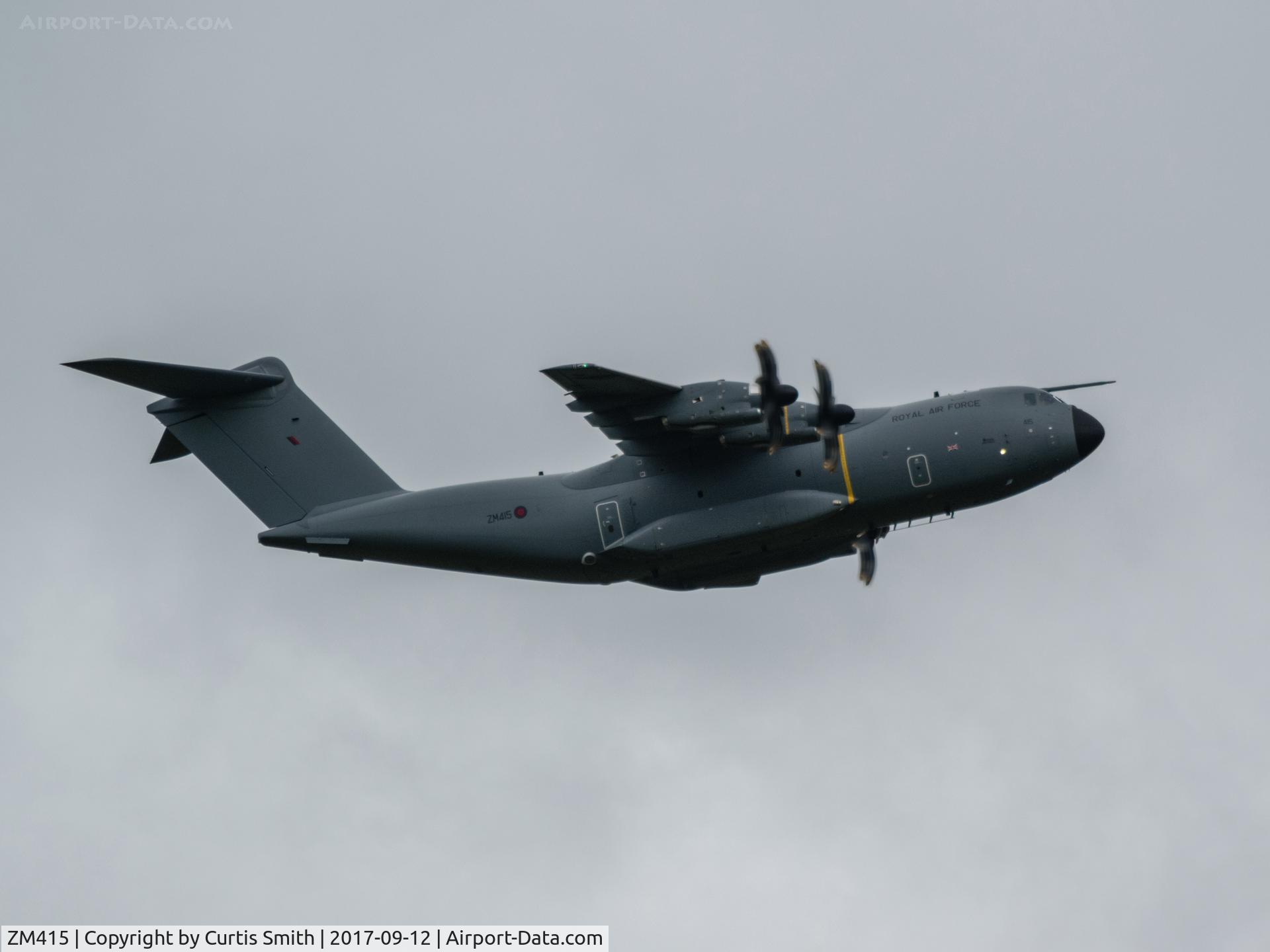 ZM415, 2016 Airbus A400M-180 Atlas C.1 C/N 052, Royal Air Force A400M seen from the Mach Loop, Wales.