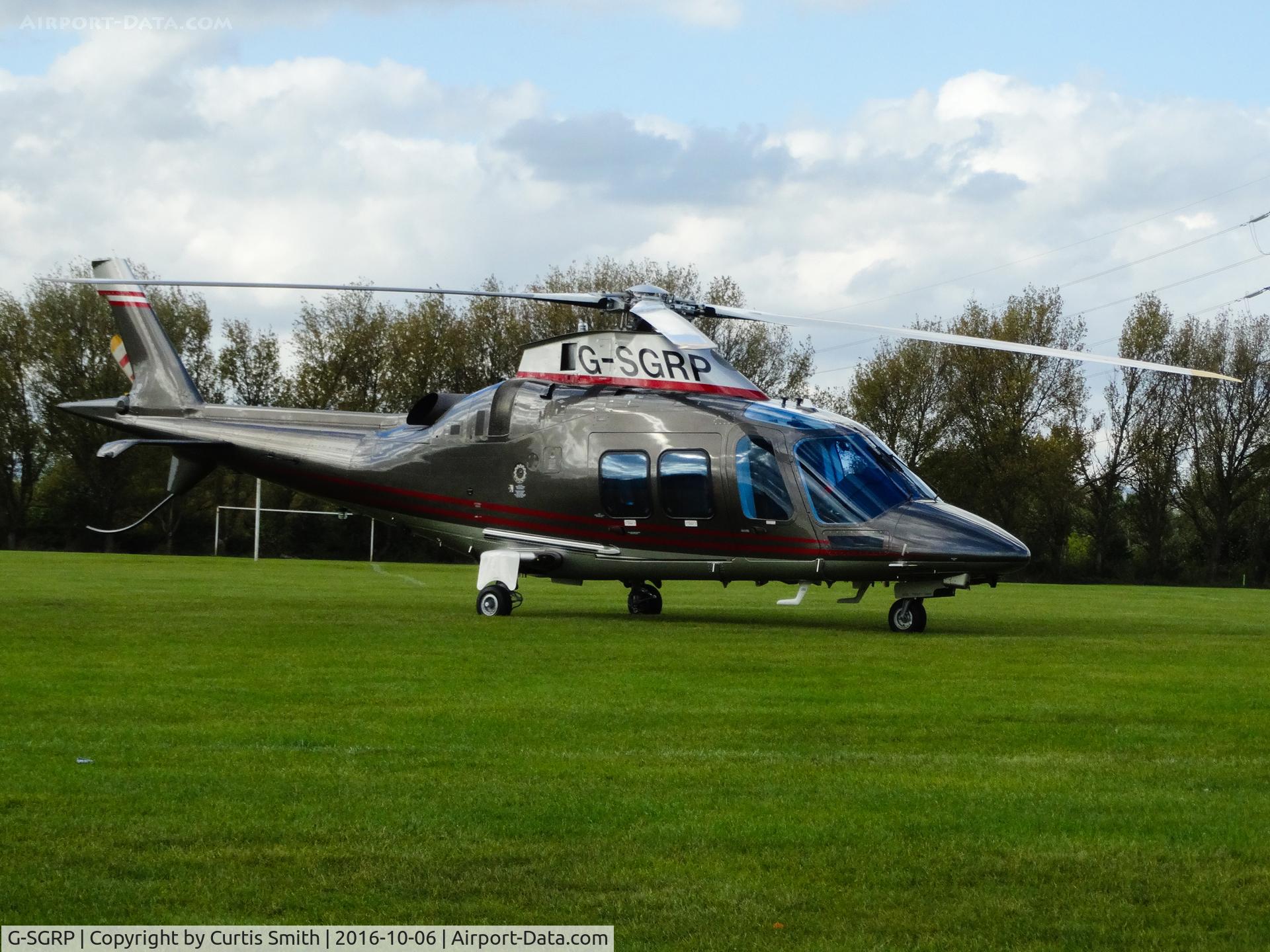 G-SGRP, 2011 AgustaWestland AW-109SP Grand New C/N 22236, Stobart Group's AW-109SP, seen at the Phoenix Sports and Social Club, Brinsworth.