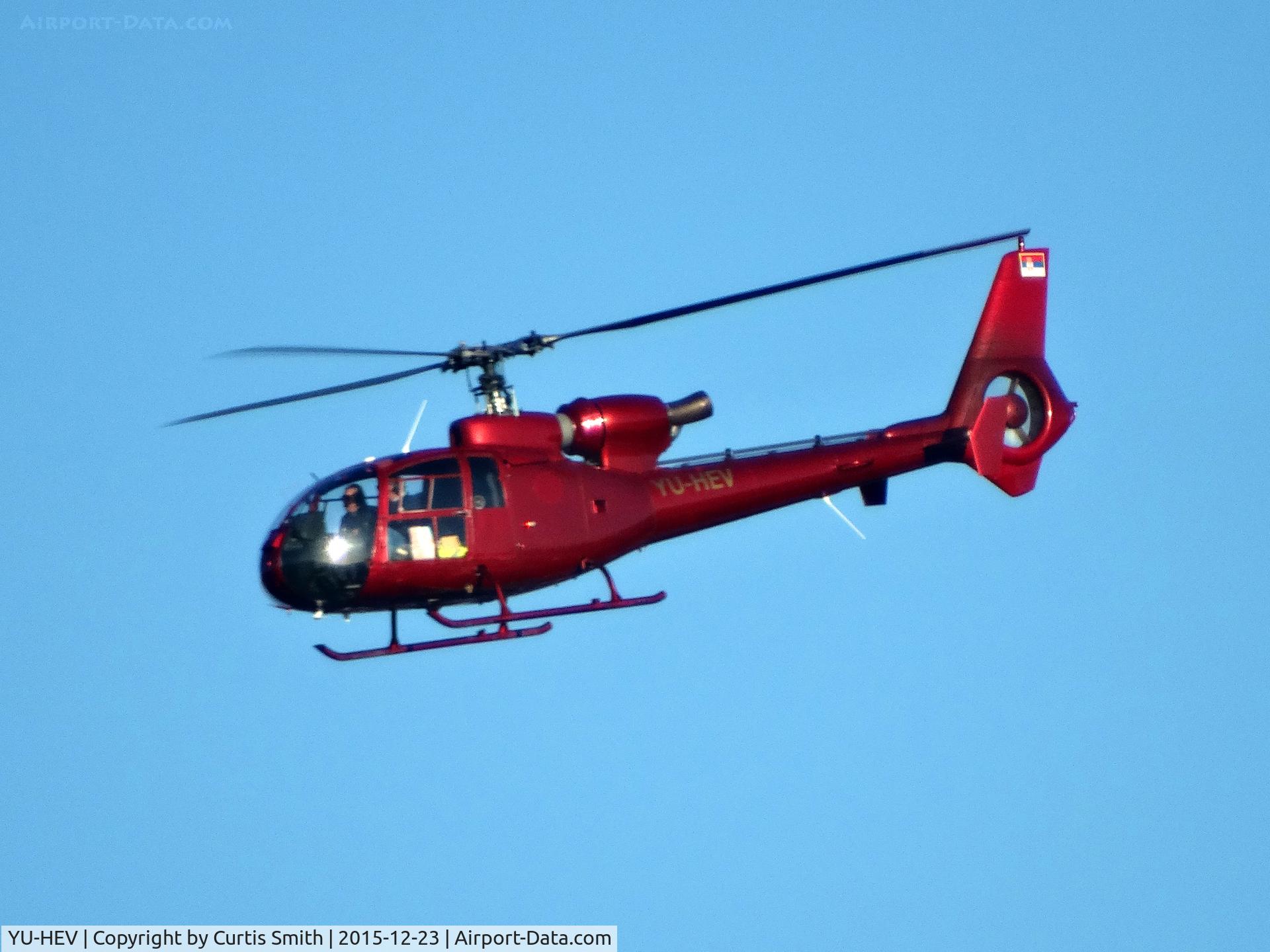 YU-HEV, 1977 Aerospatiale SA-342J Gazelle C/N 1393, Unknown Owner - YU-HEV Gazelle seen taking off in Rotherham, United Kingdom.