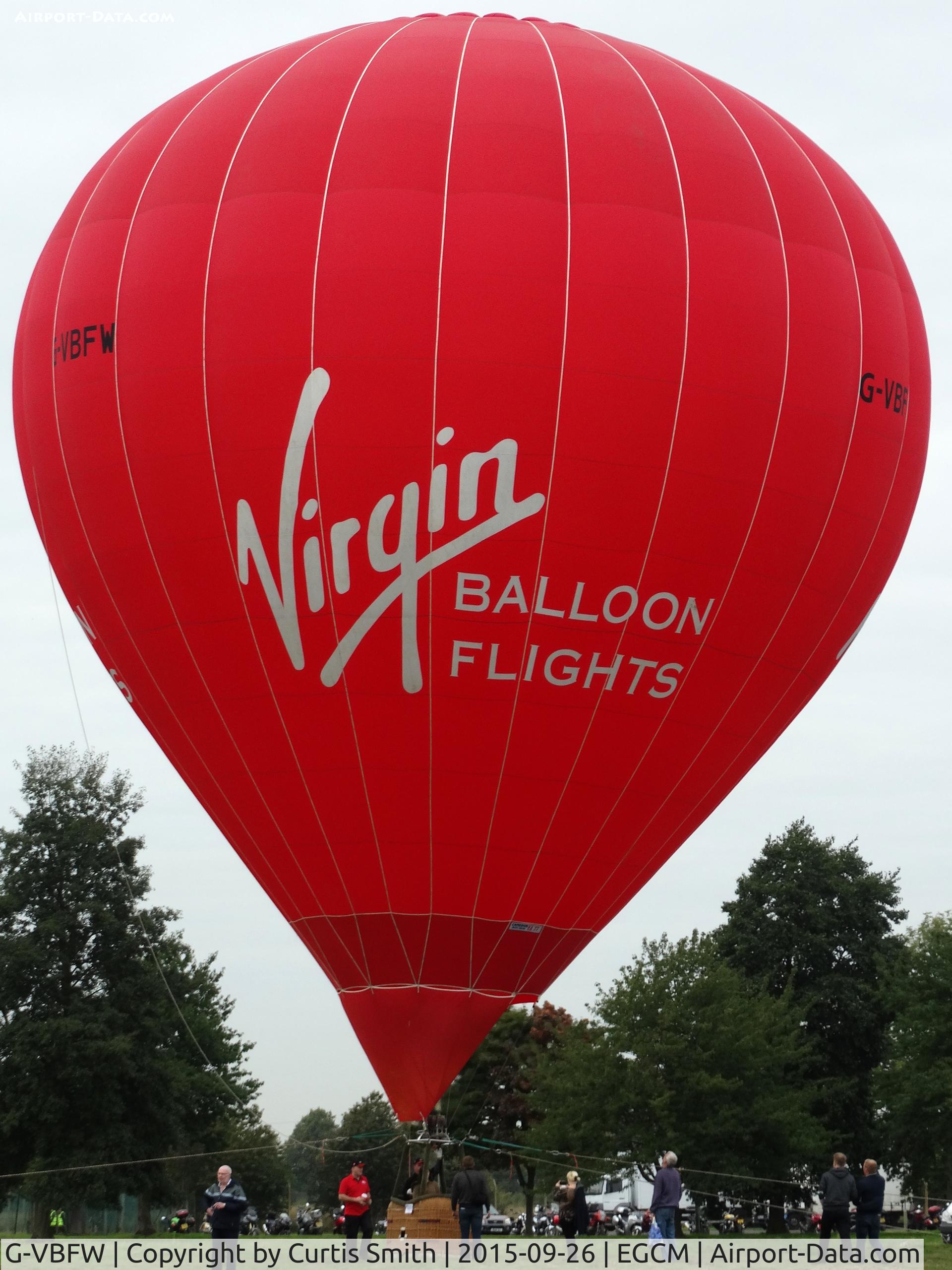 G-VBFW, 2010 Cameron Balloons Z-77 C/N 11354, Virgin Hot Air Balloon seen at RAF Church Fenton, Leeds.