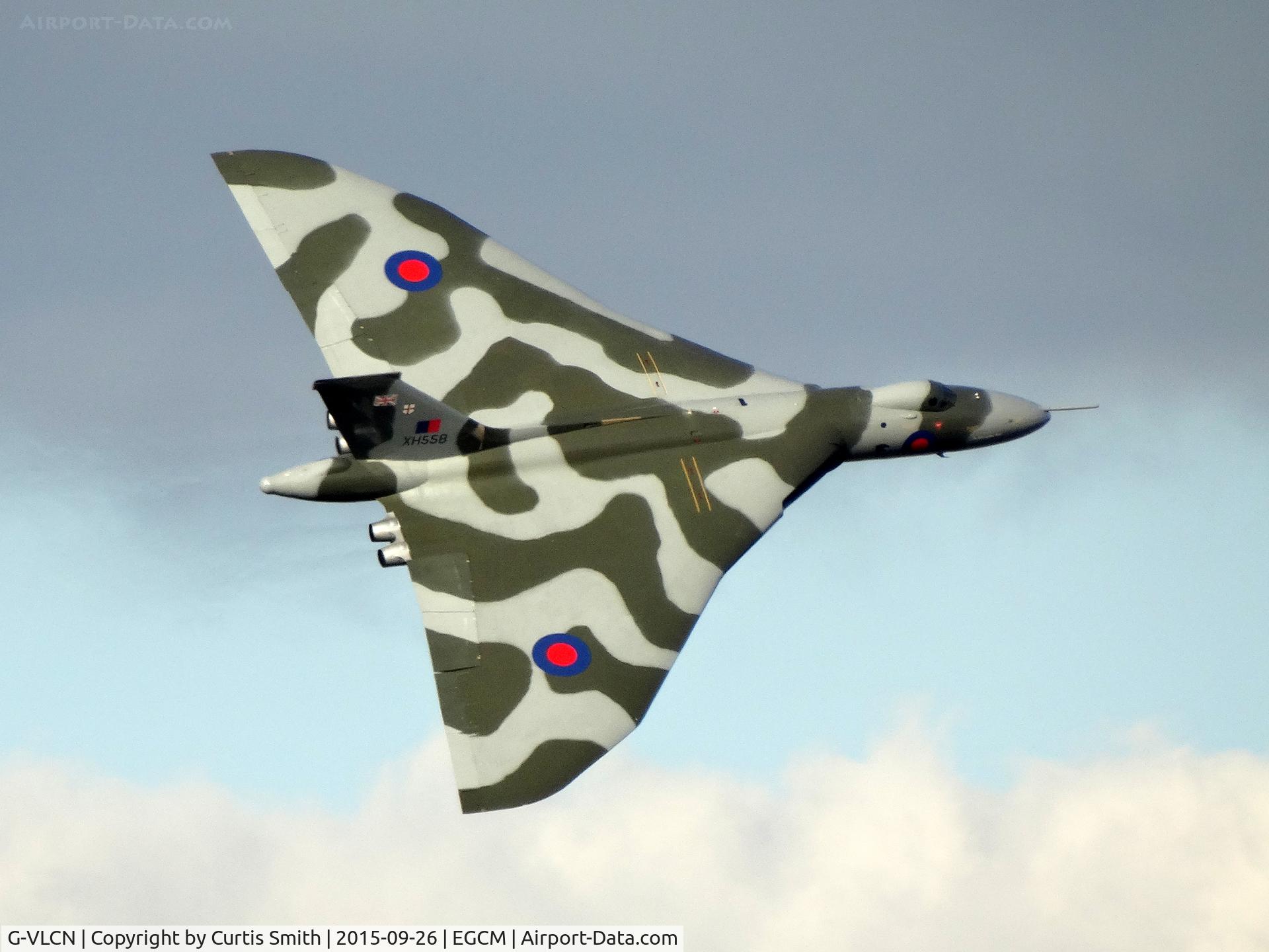 G-VLCN, 1960 Avro Vulcan B.2 C/N Set 12, XH558 seen at RAF Church Fenton, Leeds, for one its last flights.