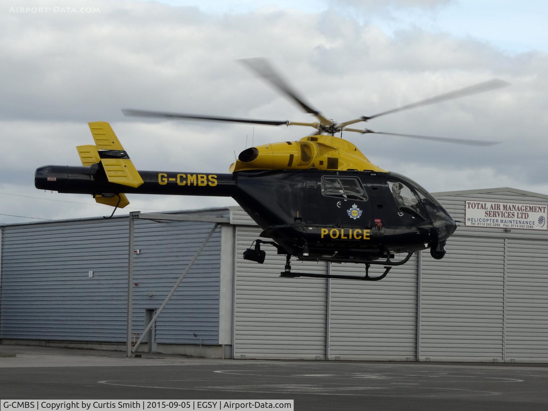 G-CMBS, 2005 MD Helicopters MD-900 Explorer C/N 900-00111, Cambridgeshire Police's MD900 seen at Sheffield Airport.