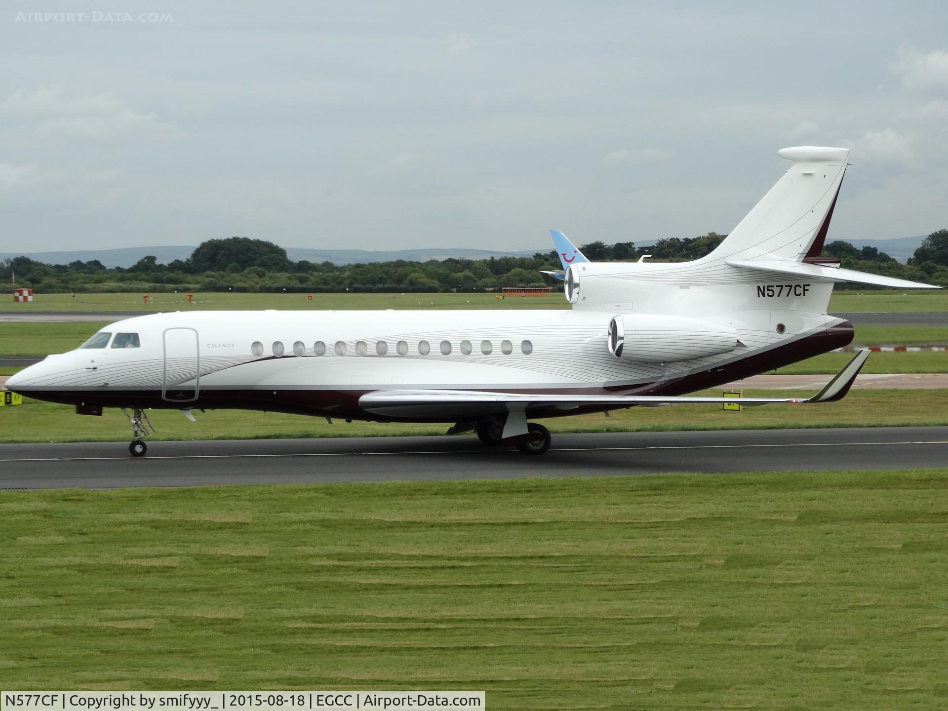 N577CF, 2012 Dassault Falcon 7X C/N 145, Dassault Falcon 7X seen at Manchester Airport.