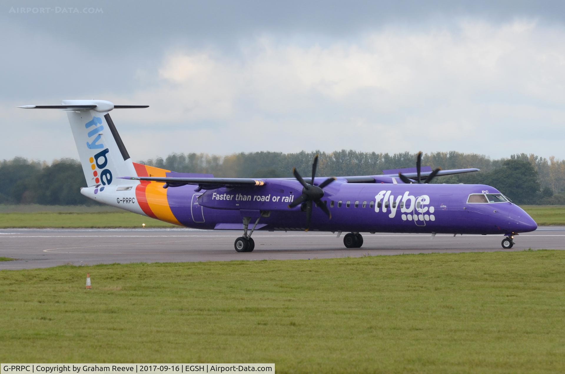 G-PRPC, 2010 Bombardier DHC-8-402 Dash 8 C/N 4338, About to depart from Norwich.