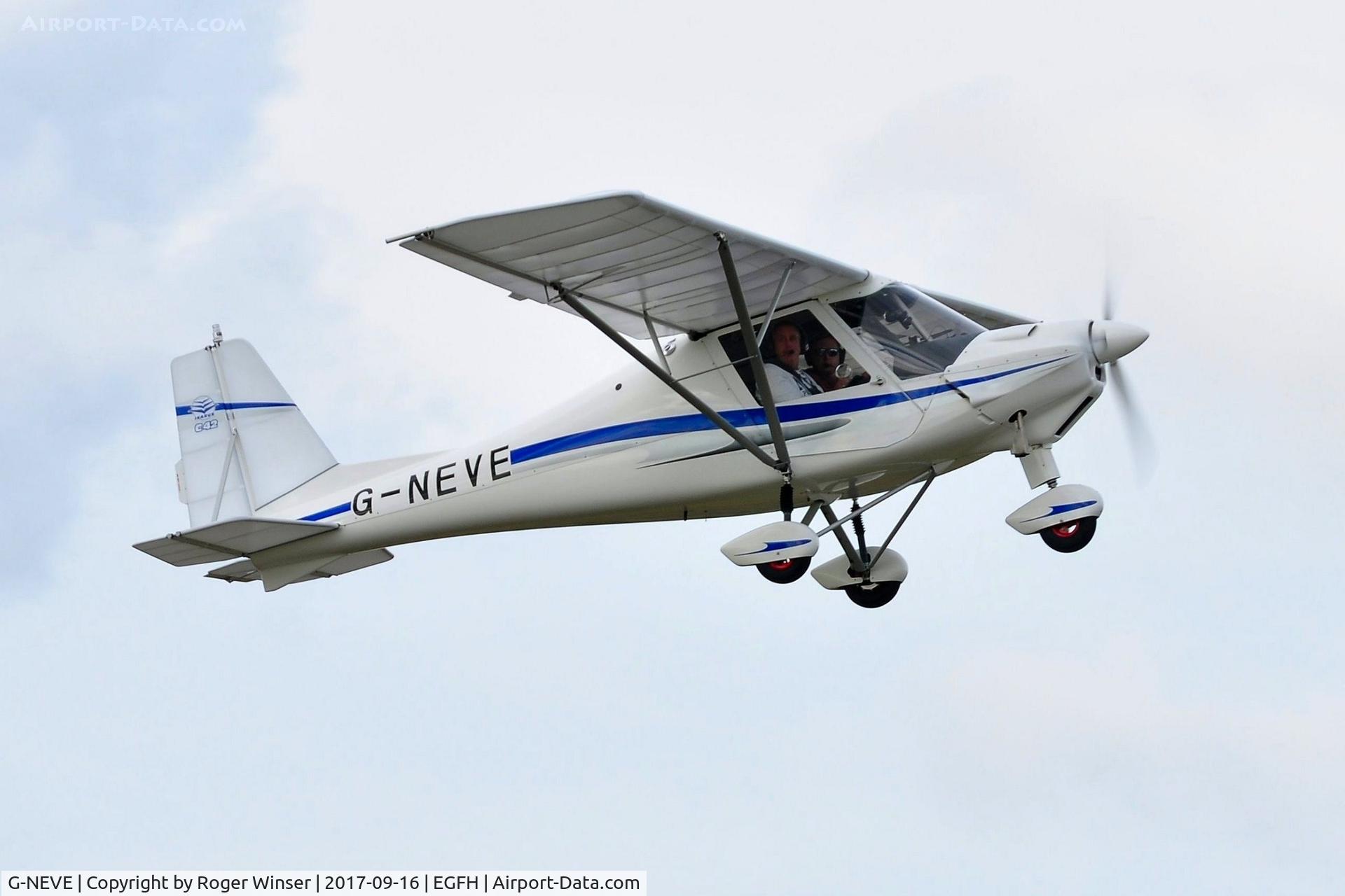 G-NEVE, 2016 Comco Ikarus C42 FB100 C/N 1608-7465, Resident Ikarus C.42 aircraft departing Runway 04.