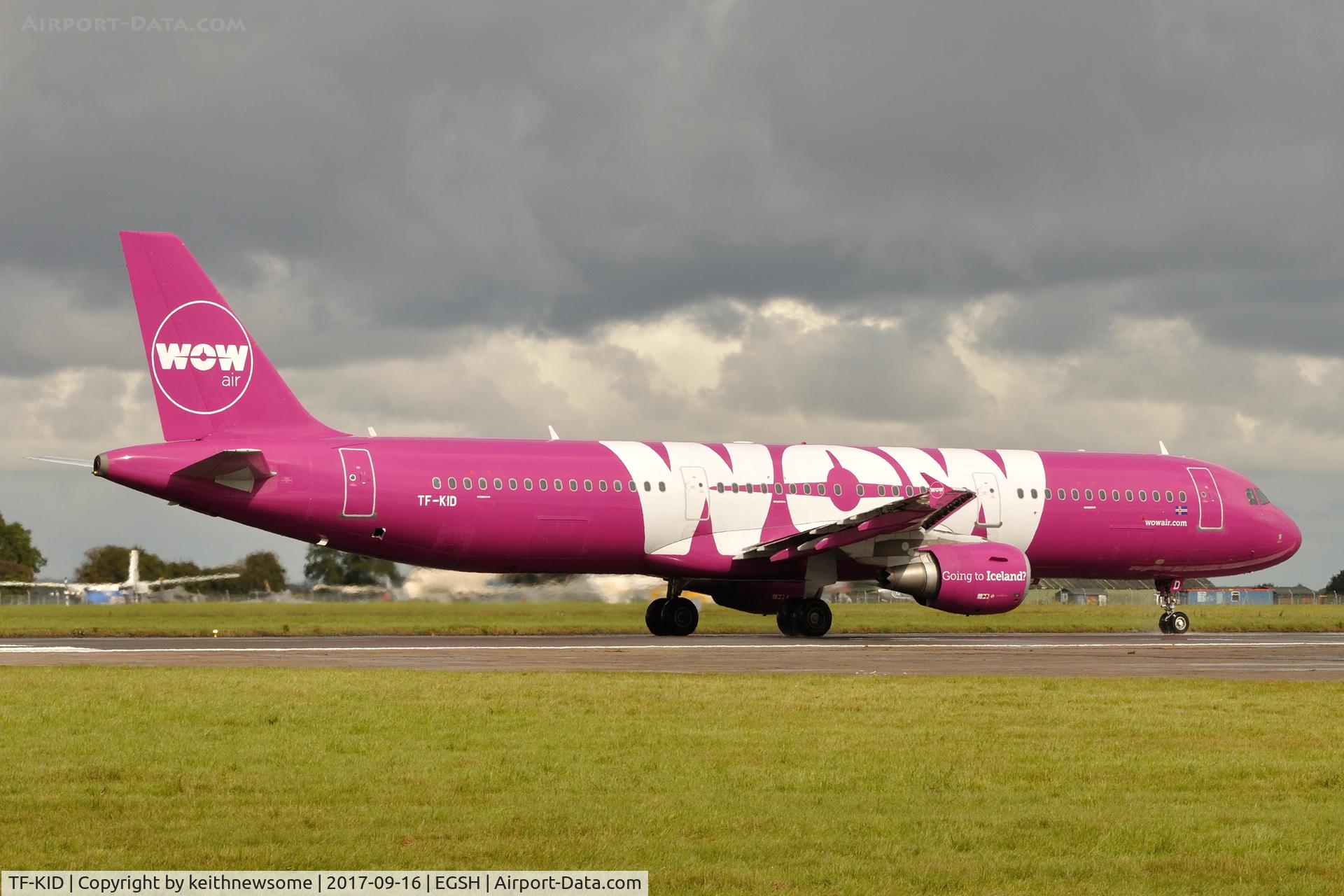 TF-KID, 2013 Airbus A321-211 C/N 5681, Arriving at Norwich from Keflavik.