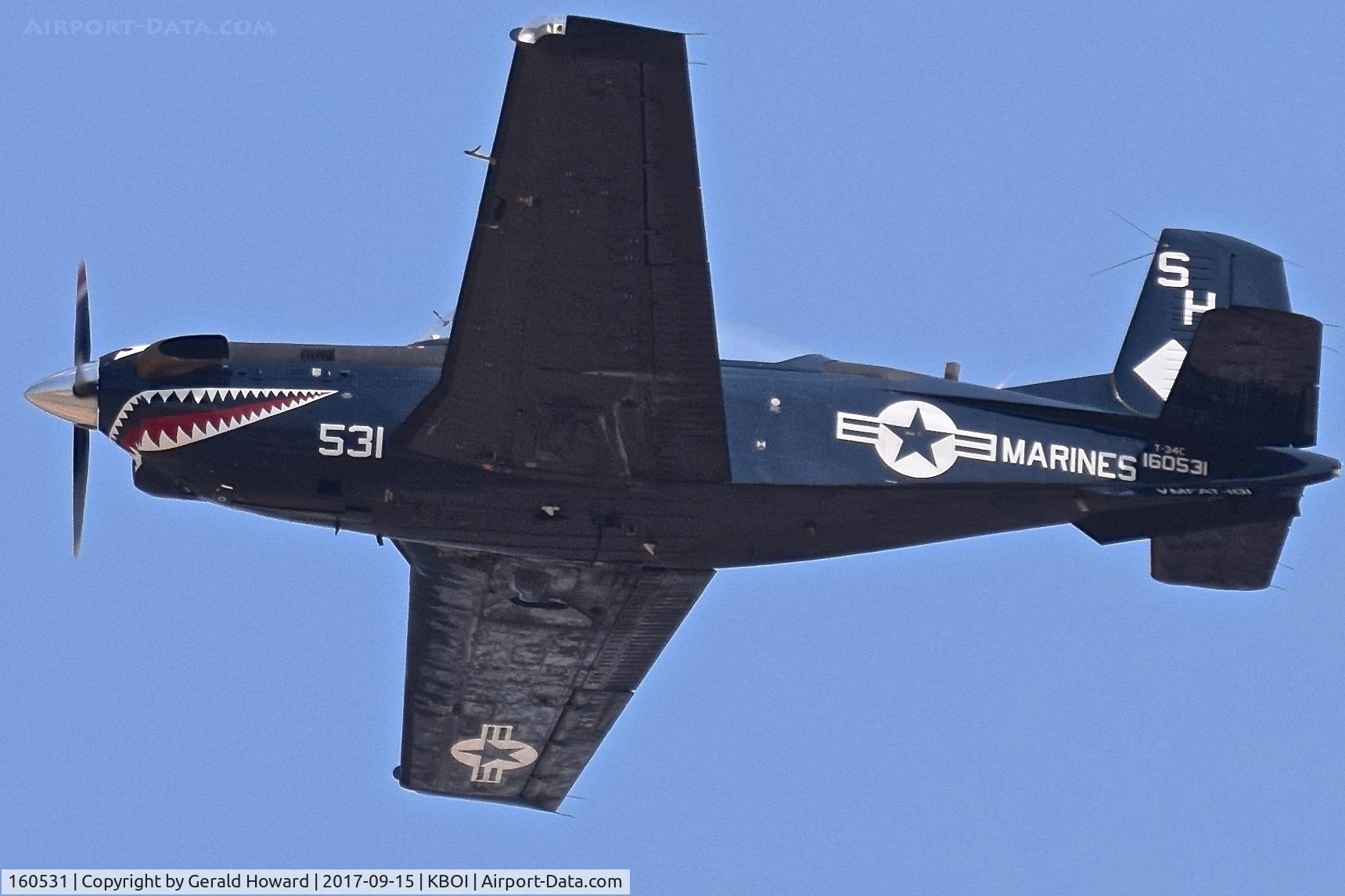 160531, Beech T-34C Turbo Mentor C/N GL-88, Departing RWY 28L. VMFAT-101 