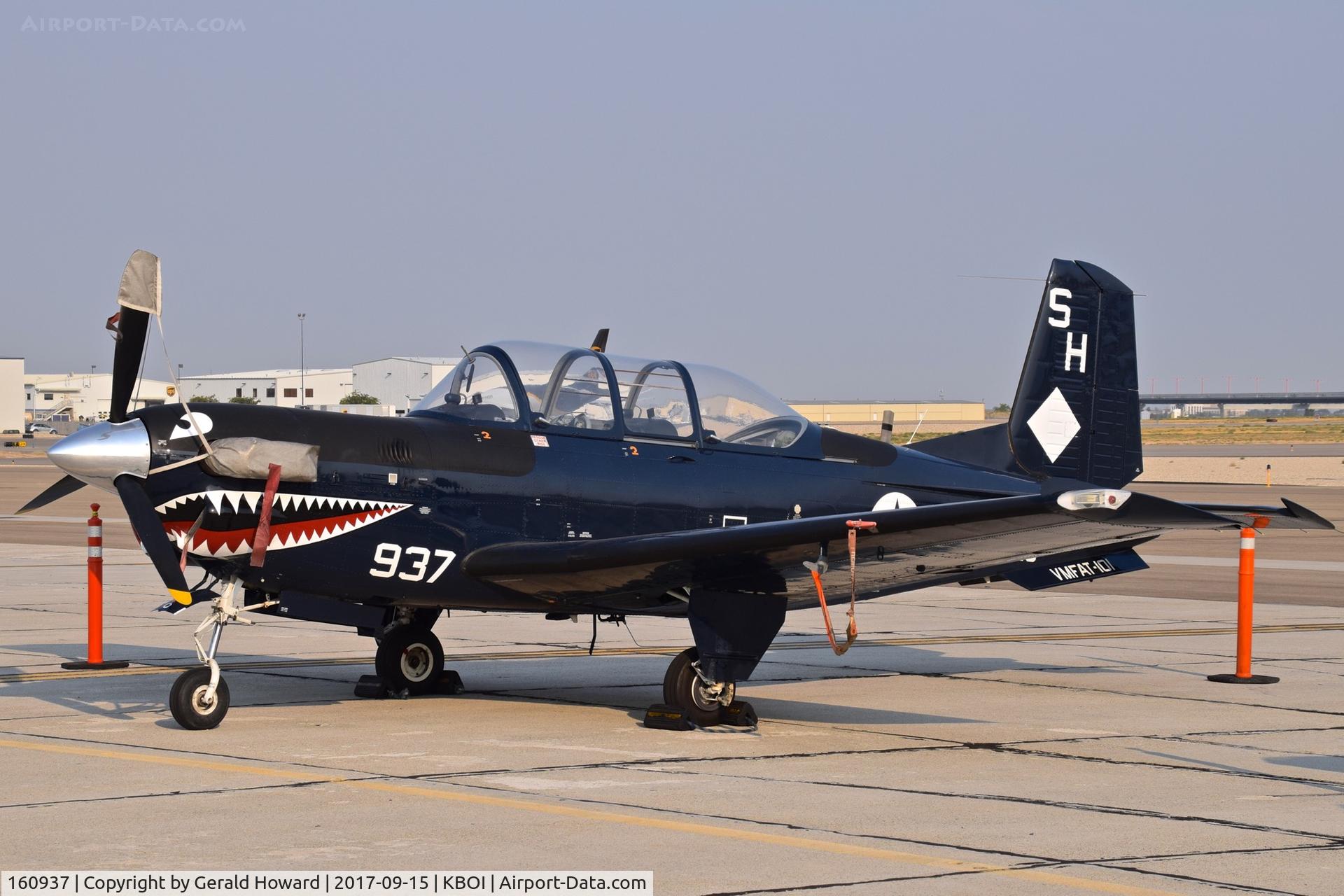 160937, Beech T-34C Turbo Mentor C/N GL-123, Parked on the south GA ramp. VMFAT-101 