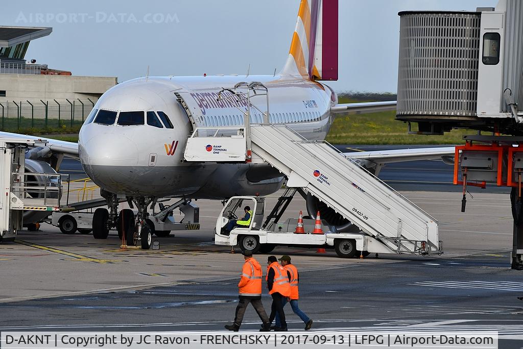 D-AKNT, 2005 Airbus A319-112 C/N 2607, Germanwings 4U8407 at terminal T1 destination Berlin (TXL)