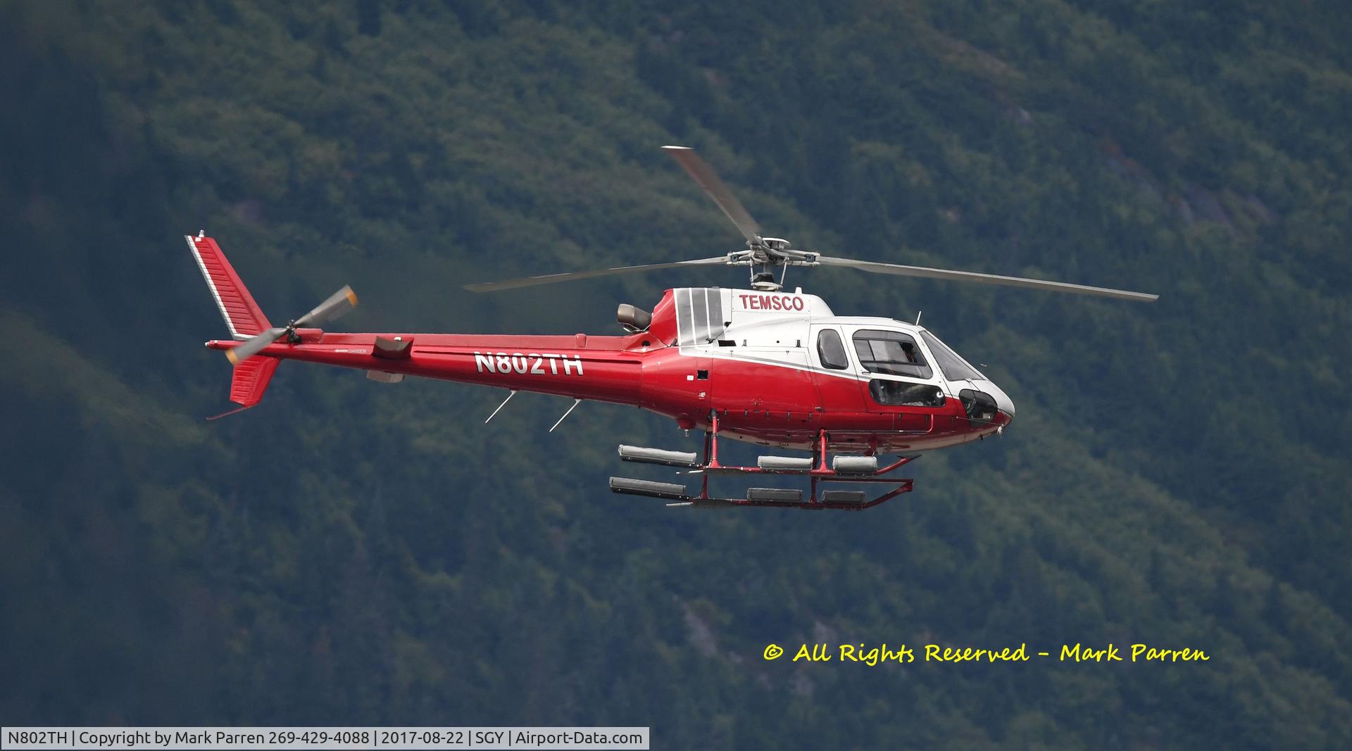 N802TH, 2000 Eurocopter AS-350B-2 Ecureuil Ecureuil C/N 9023, Coming in to Skagway, Alaska