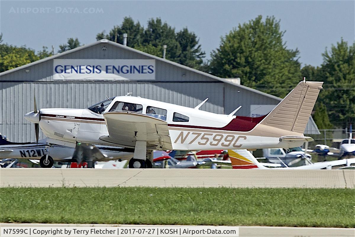 N7599C, 1975 Piper PA-28R-200 Cherokee Arrow C/N 28R-7635102, At 2017 EAA AirVenture at Oshkosh
