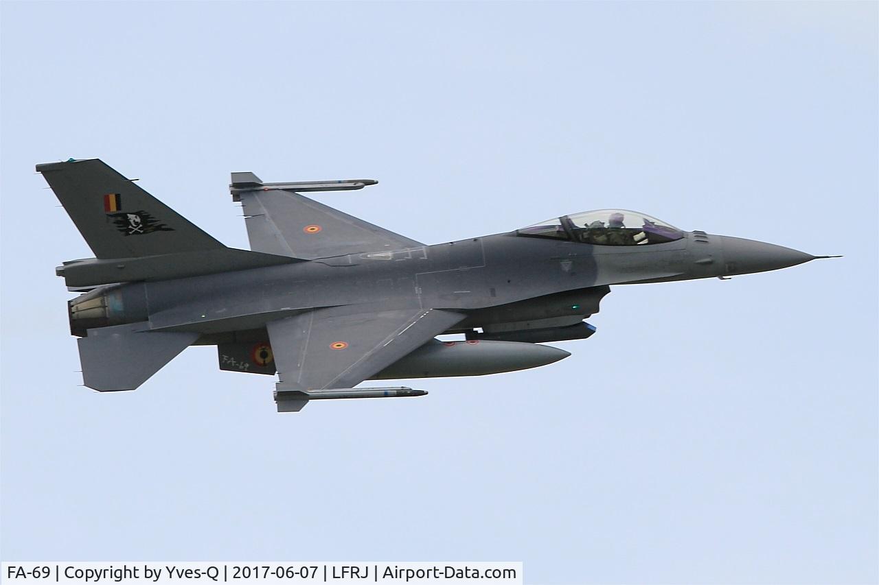 FA-69, 1983 SABCA F-16AM Fighting Falcon C/N 6H-69, SABCA F-16AM Fighting Falcon, Take off rwy 26, Landivisiau Naval Air Base (LFRJ) Tiger Meet 2017