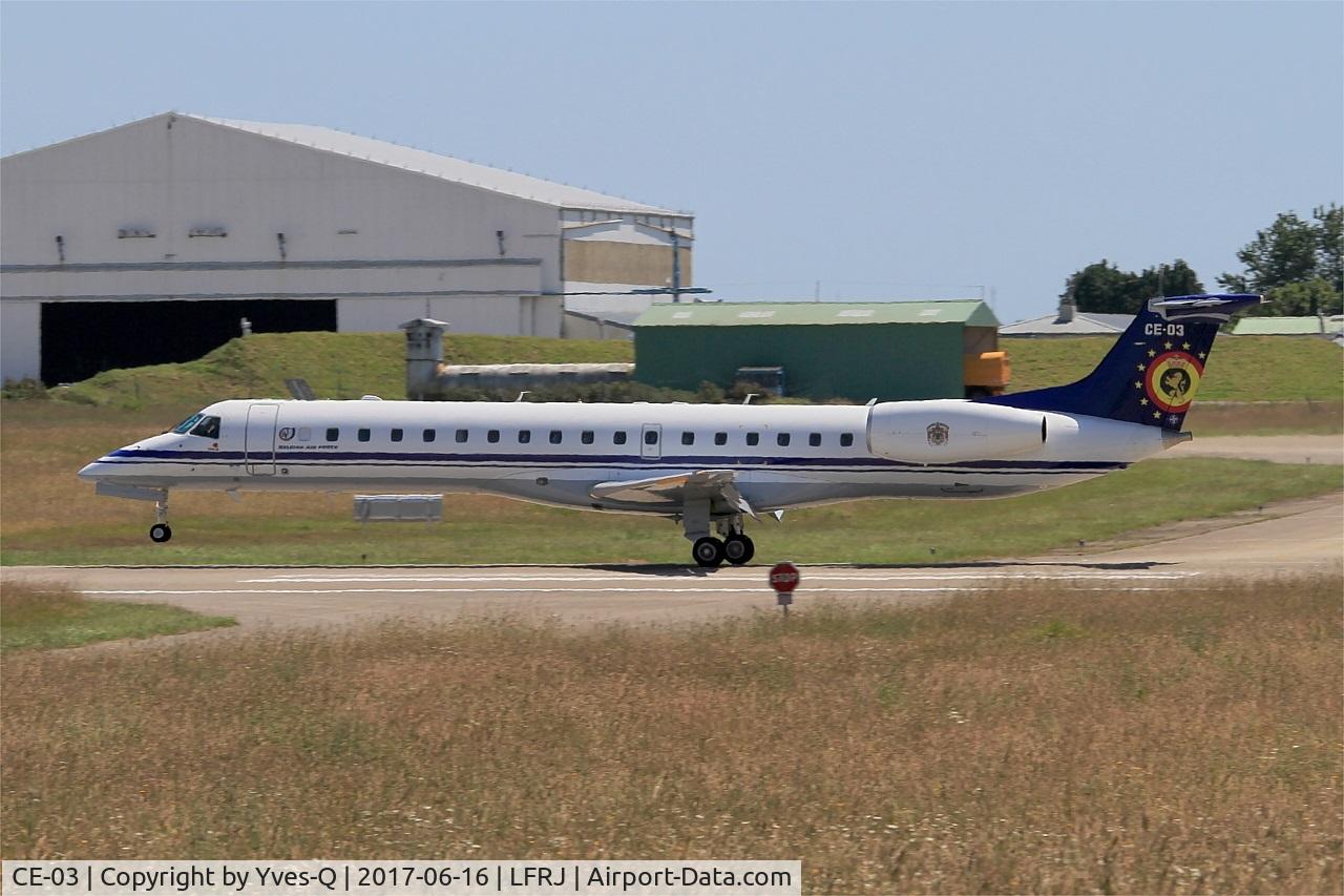 CE-03, 2001 Embraer ERJ-145LR (EMB-145LR) C/N 145526, Embraer ERJ-145LR, Landing rwy 08, Landivisiau Naval Air Base (LFRJ)