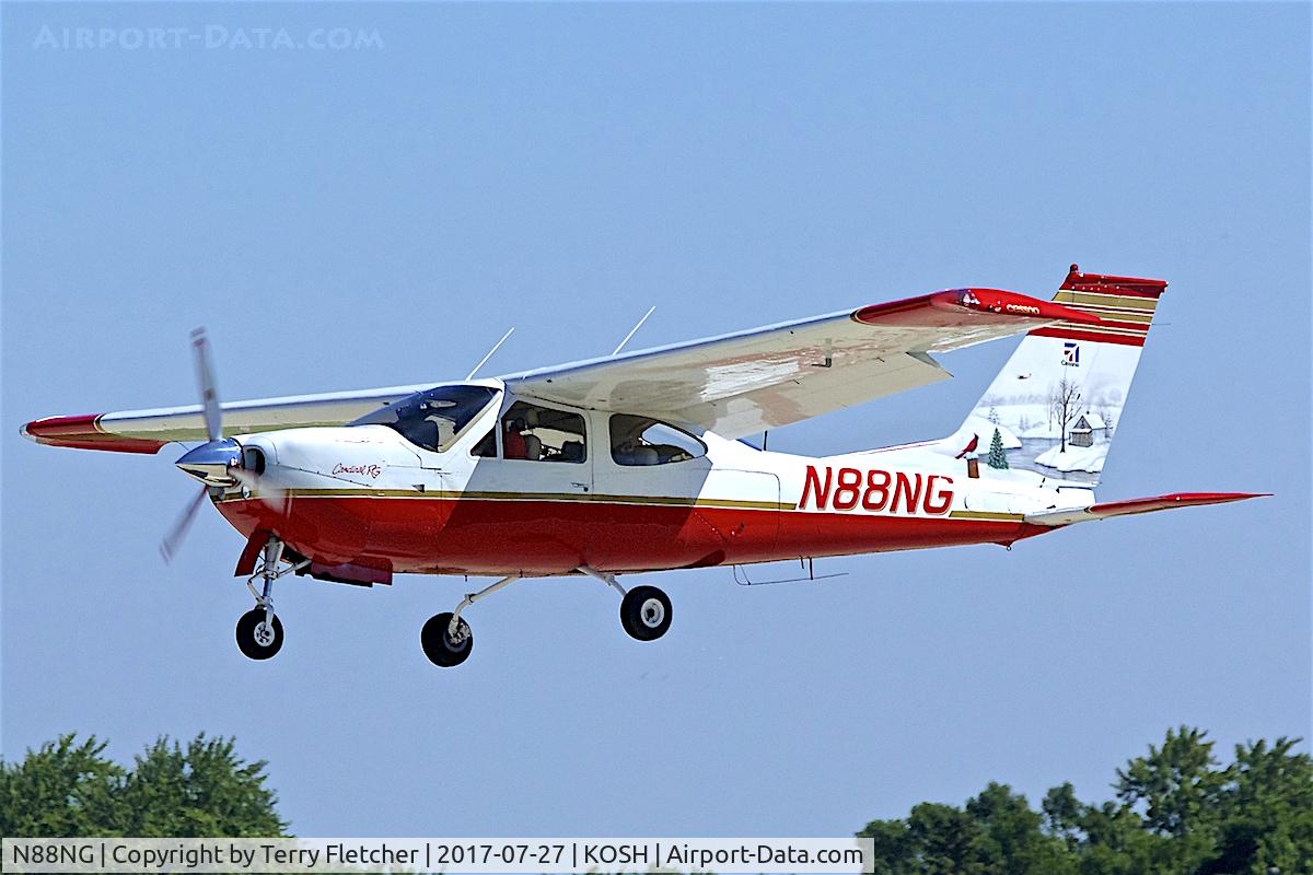 N88NG, 1977 Cessna 177RG Cardinal C/N 177RG1223, Nice Christmas decorations on this Cessna 177RG - At 2017 EAA AirVenture at Oshkosh