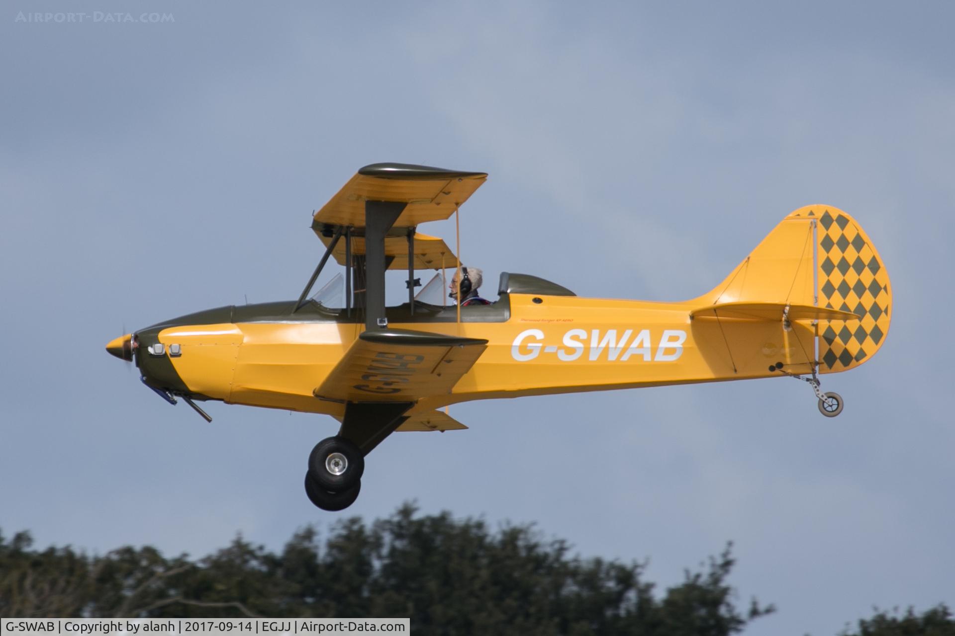 G-SWAB, 2015 Amateur Built Sherwood Ranger XP C/N LAA 237A-15152, Finals for 26 after display flight, Jersey airshow 2017