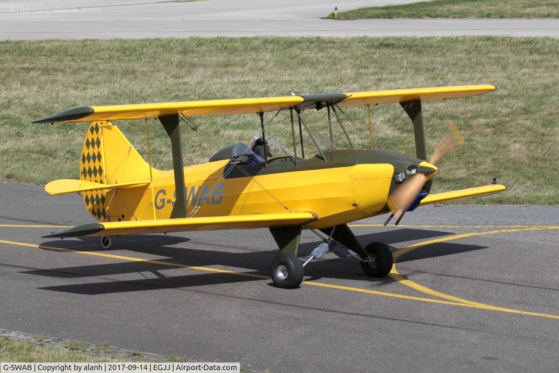 G-SWAB, 2015 Amateur Built Sherwood Ranger XP C/N LAA 237A-15152, Taxiing in after display flight, Jersey airshow 2017