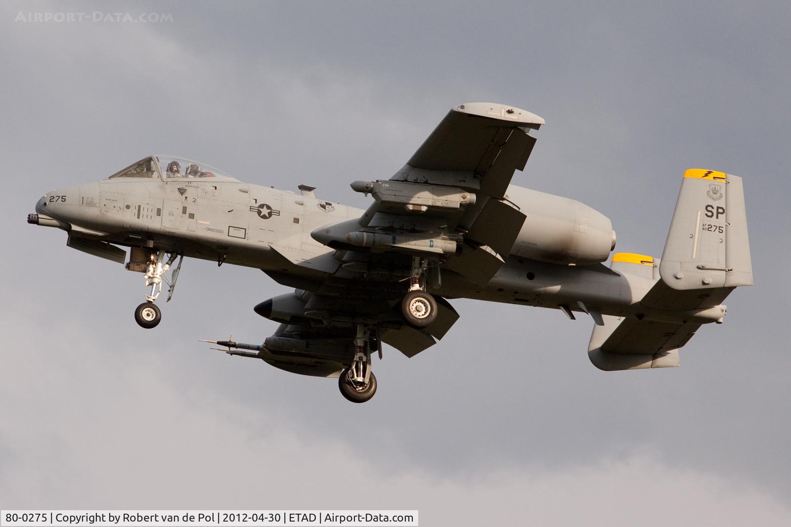 80-0275, 1980 Fairchild Republic A-10C Thunderbolt II C/N A10-0625, 2012-04-30 ETAD A-10A 80-0275/SP 81st FS/ 52nd FW