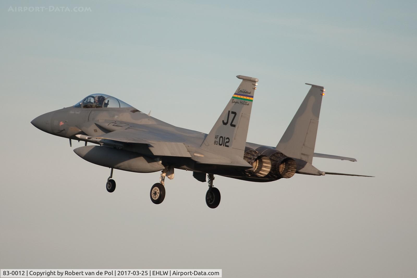 83-0012, 1983 McDonnell Douglas F-15C Eagle C/N 0858/C272, 2017-03-25 EHLW 83-0012/JZ F-15C 122nd FS/ 159th FW LA ANG