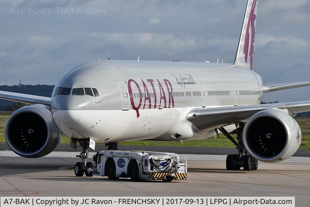 A7-BAK, 2010 Boeing 777-3DZ/ER C/N 36097, QR42 departure to Doha, CDG terminal 1