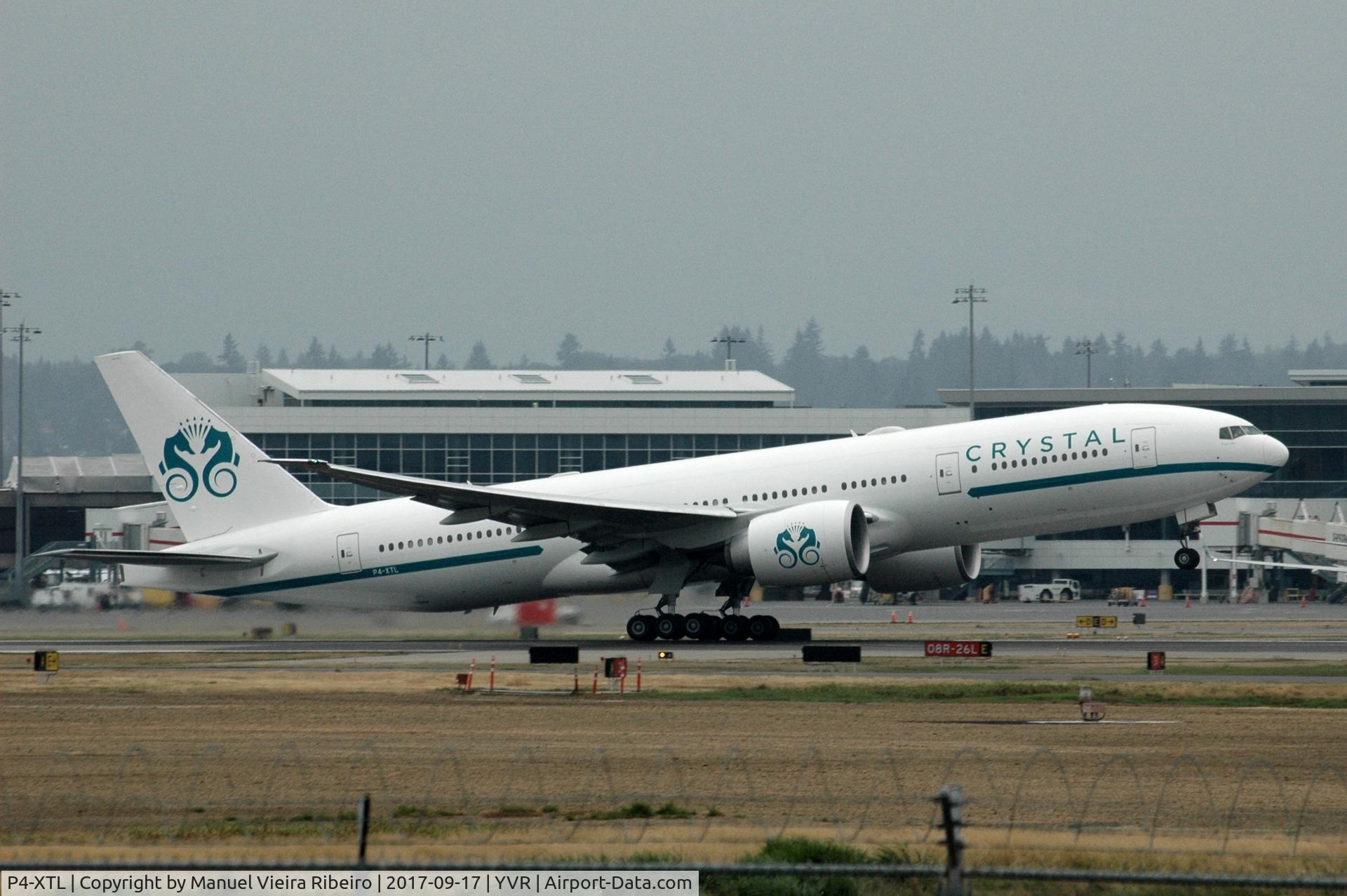 P4-XTL, 2011 Boeing 777-29MLR C/N 40955, Crystal Luxury Air Vancouver Canucks charter to China.