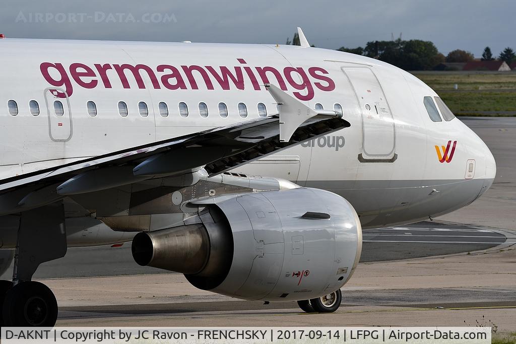 D-AKNT, 2005 Airbus A319-112 C/N 2607, CDG terminal 1,Germanwings 4U8407 departure to Berlin (TXL)