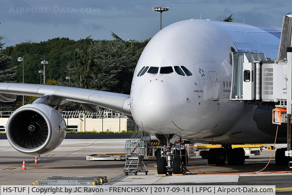 HS-TUF, 2013 Airbus A380-841 C/N 131, CDG Terminal 1, Thai Airways TG931 to Bangkok (BKK)