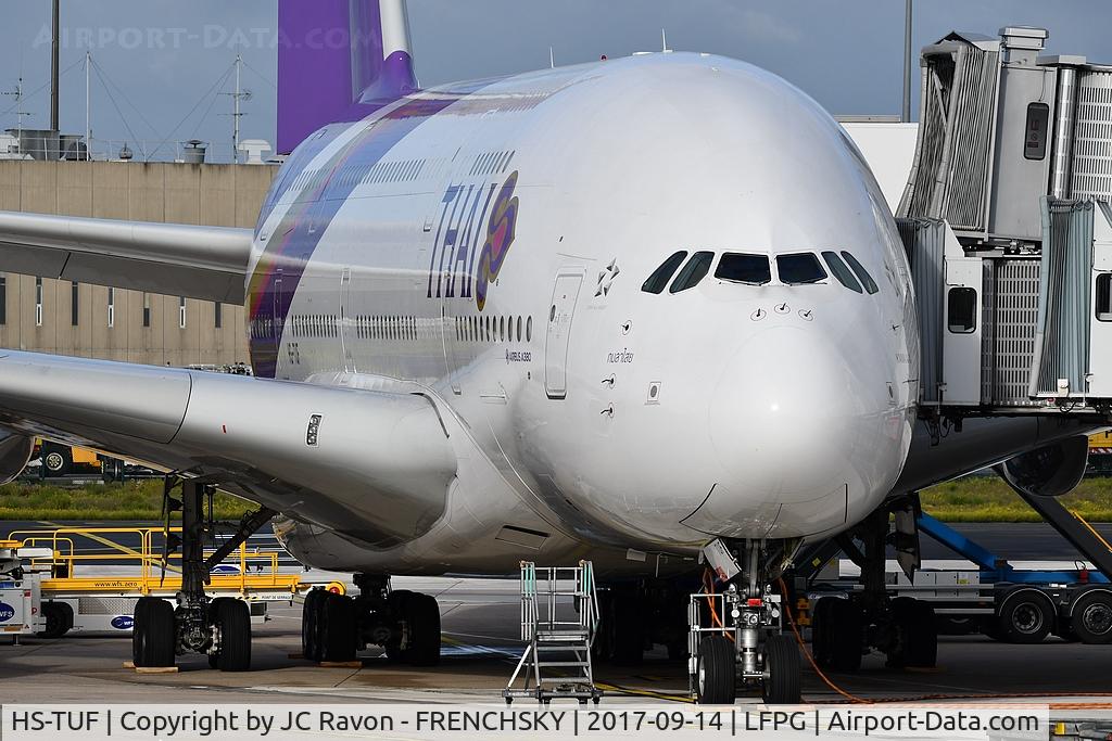 HS-TUF, 2013 Airbus A380-841 C/N 131, CDG Terminal 1, Thai Airways TG931 to Bangkok (BKK)