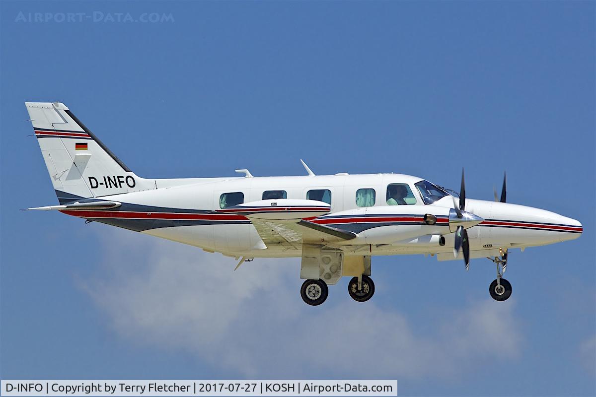 D-INFO, 1981 Piper PA-31T2 Cheyenne IIXL C/N 31T-8166031, At 2017 EAA AirVenture at Oshkosh
