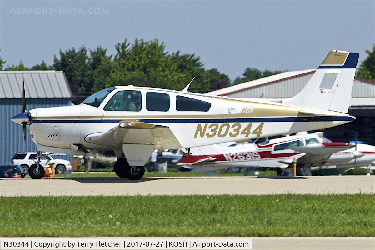 N30344, 1987 Beech F33A Bonanza C/N CE-1111, At 2017 EAA AirVenture at Oshkosh