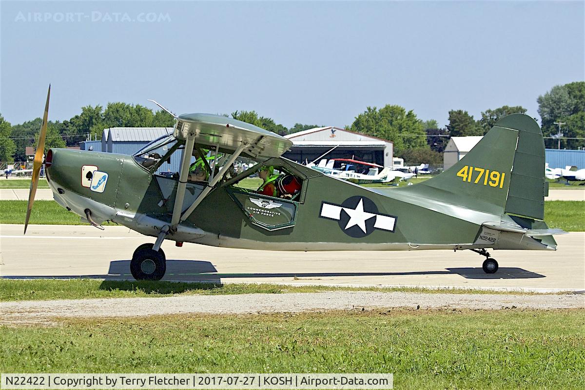N22422, Stinson L-5B Sentinel C/N 44-17191A, At 2017 EAA AirVenture at Oshkosh