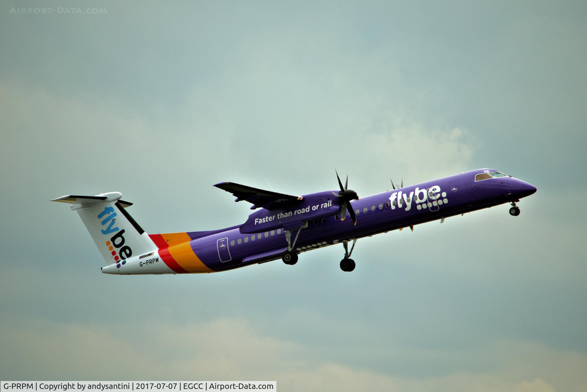 G-PRPM, 2008 Bombardier DHC-8-402 Dash 8 C/N 4188, just taken off from man egcc uk.