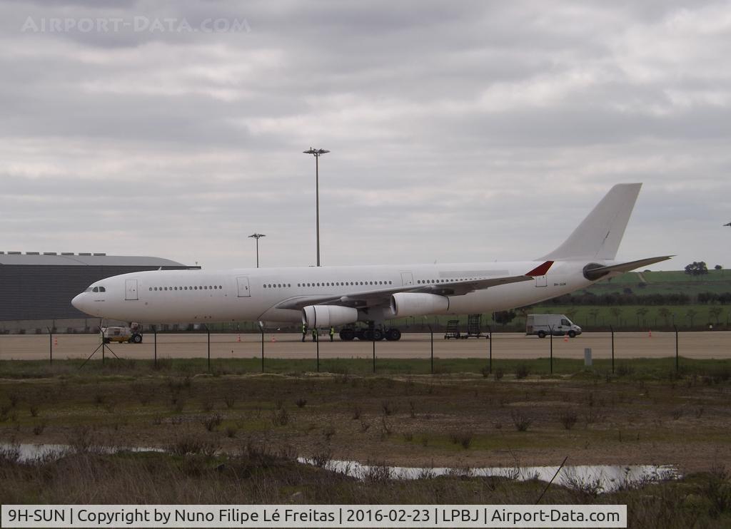 9H-SUN, 2000 Airbus A340-313X C/N 367, At the ramp of Beja Airport.