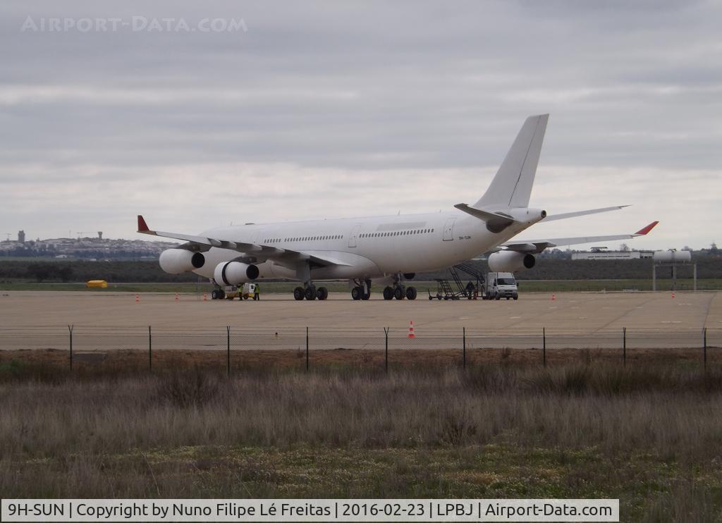 9H-SUN, 2000 Airbus A340-313X C/N 367, At the ramp of Beja Airport.