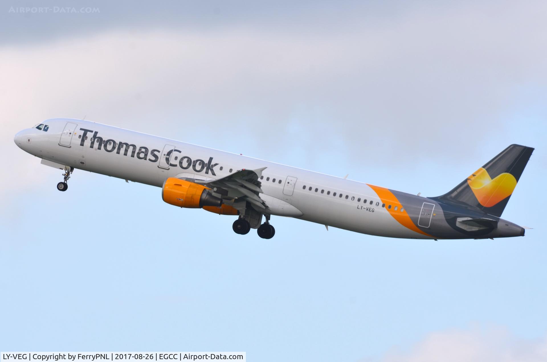 LY-VEG, 2003 Airbus A321-212 C/N 2115, Thomas Cook A321 departing
