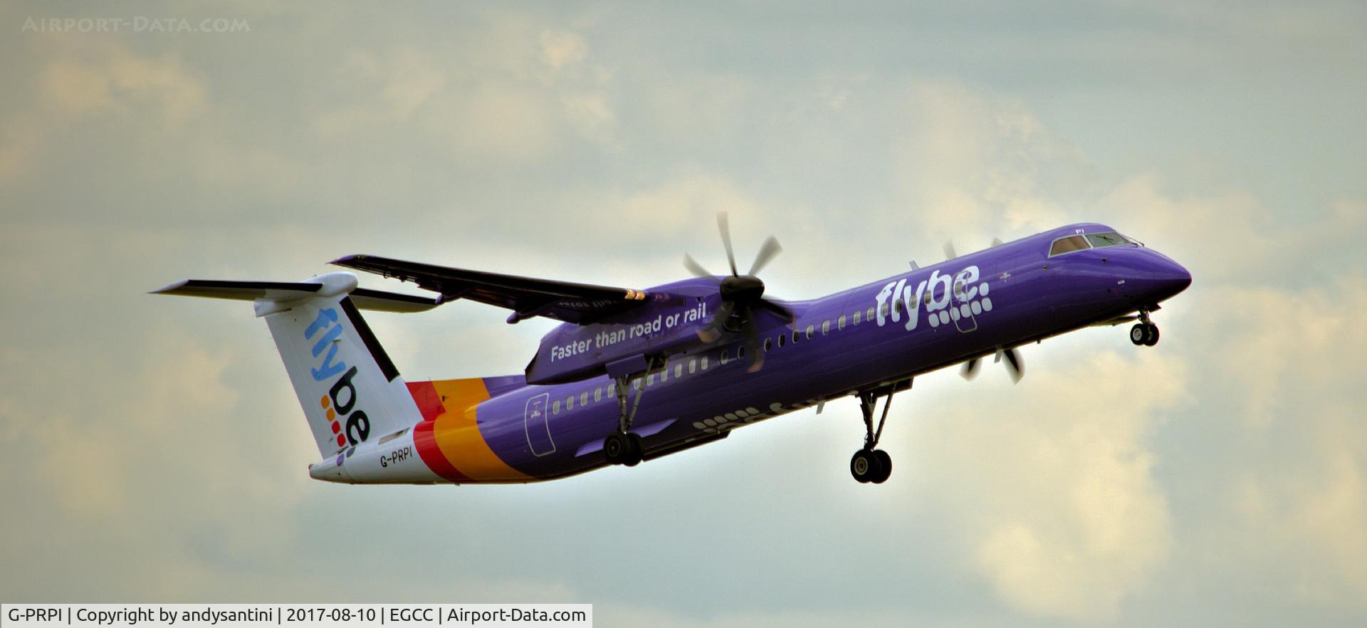 G-PRPI, 2008 Bombardier DHC-8-402 Dash 8 C/N 4204, just taken off from man egcc uk.