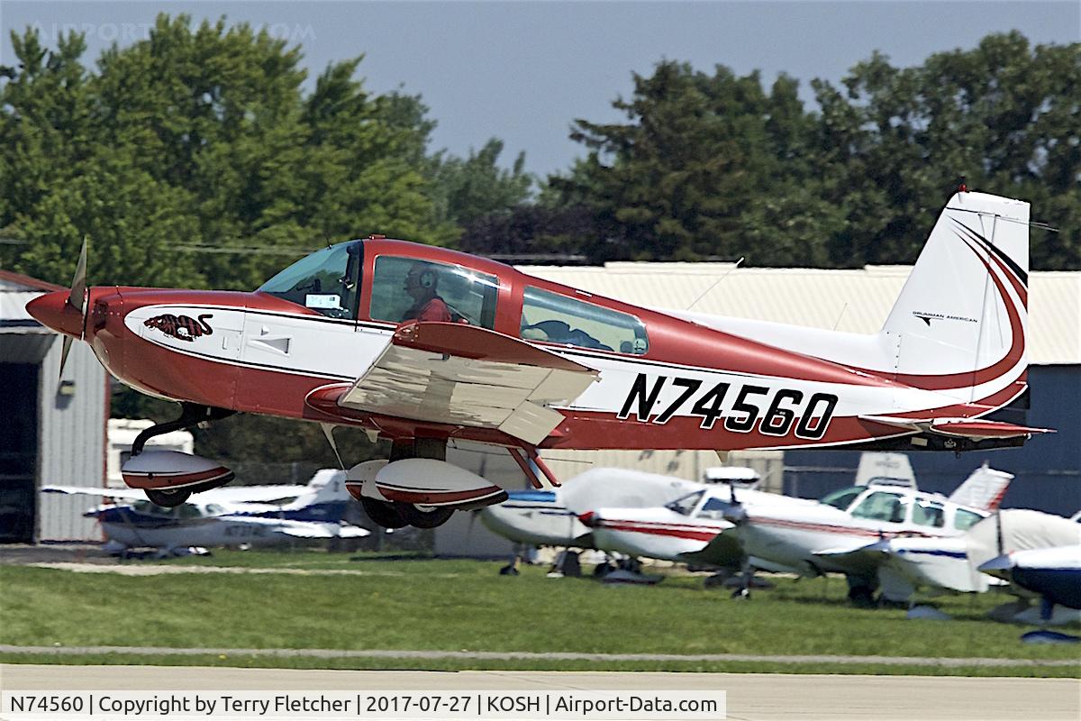 N74560, 1976 Grumman American AA-5B Tiger C/N AA5B-0251, At 2017 EAA AirVenture at Oshkosh