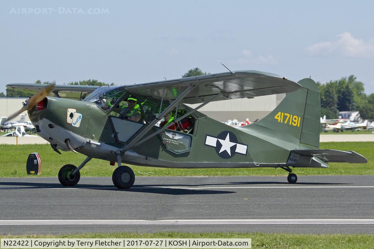 N22422, Stinson L-5B Sentinel C/N 44-17191A, At 2017 EAA AirVenture at Oshkosh