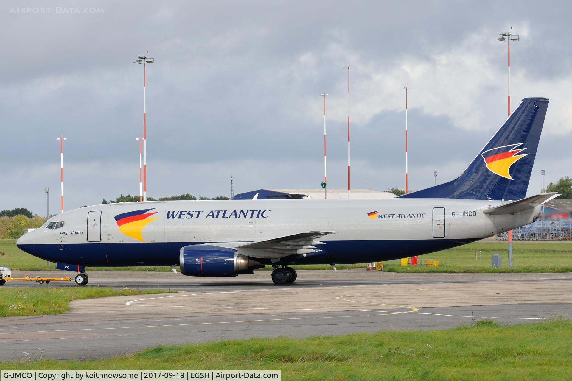 G-JMCO, 1986 Boeing 737-3T0F C/N 23569, Towed for engine runs.