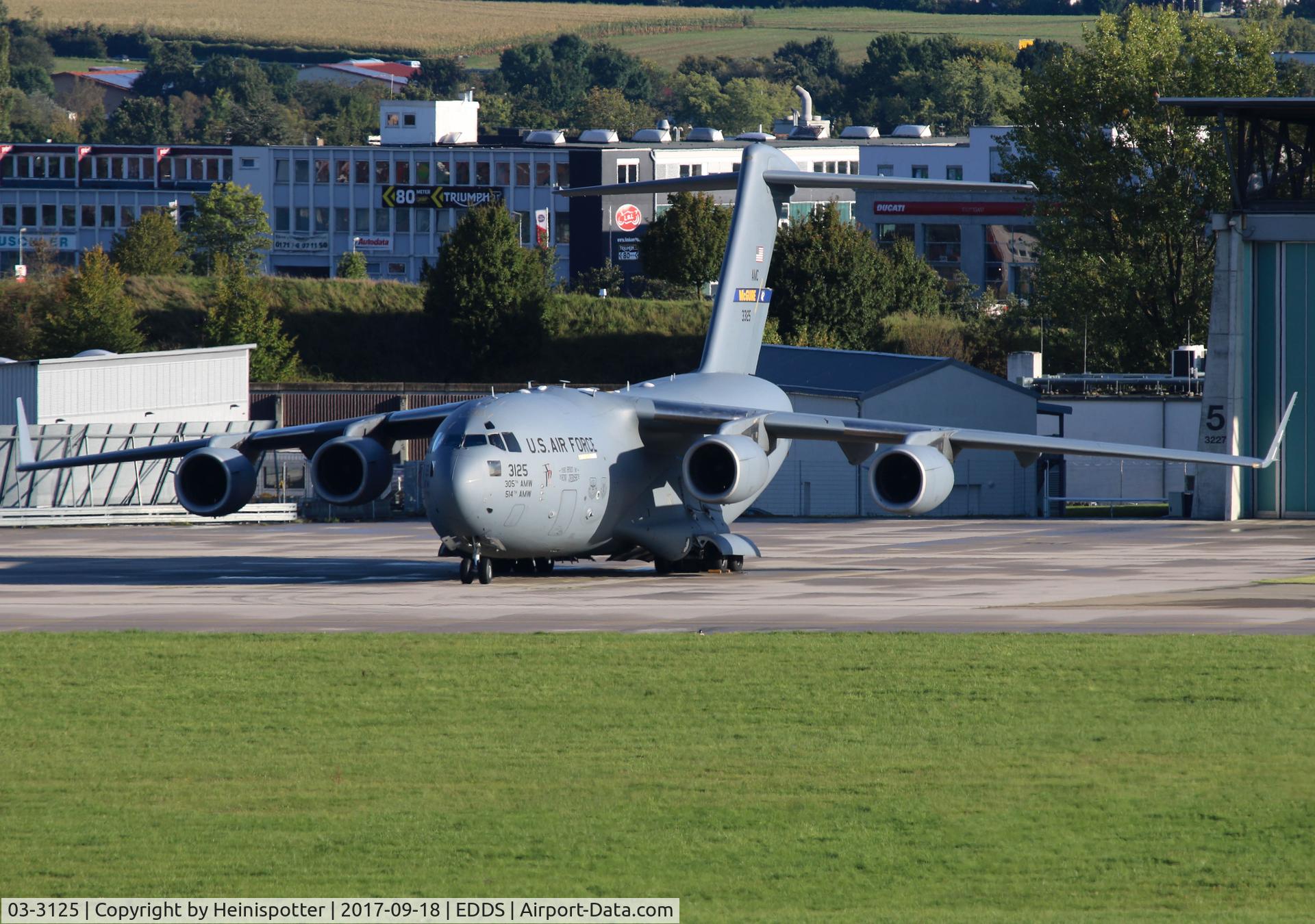 03-3125, 2003 Boeing C-17A Globemaster III C/N P-125, 03-3125 at Stuttgart Airport.
